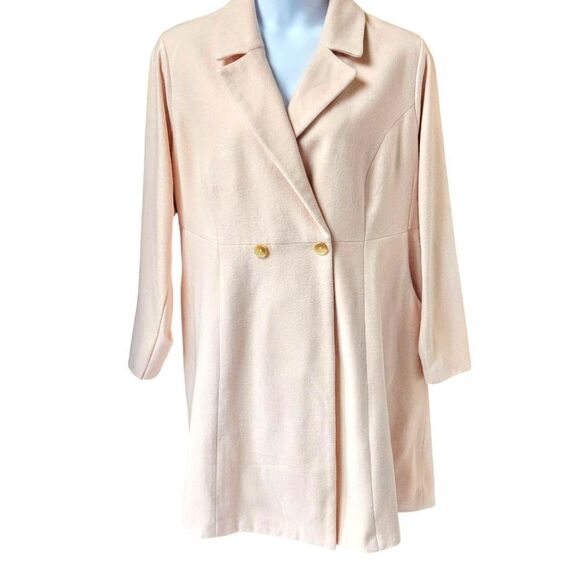 TORRID WOOL Pale Pink Fit & Flare Plus Size Long Winter Coat 3X - Picture 9 of 14